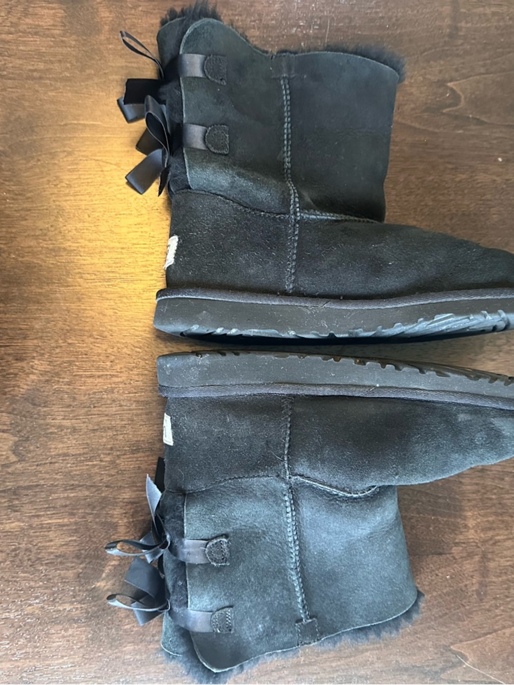 UGG Black Bailey Bow II Shearling Lined Suede Winter Boots 6 - Picture 6 of 8